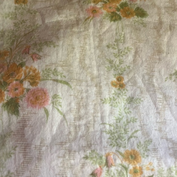 Vintage Wool Blanket Satin Trim Floral Mustard Yellow Botanical Wildflowers Boho - Picture 7 of 11